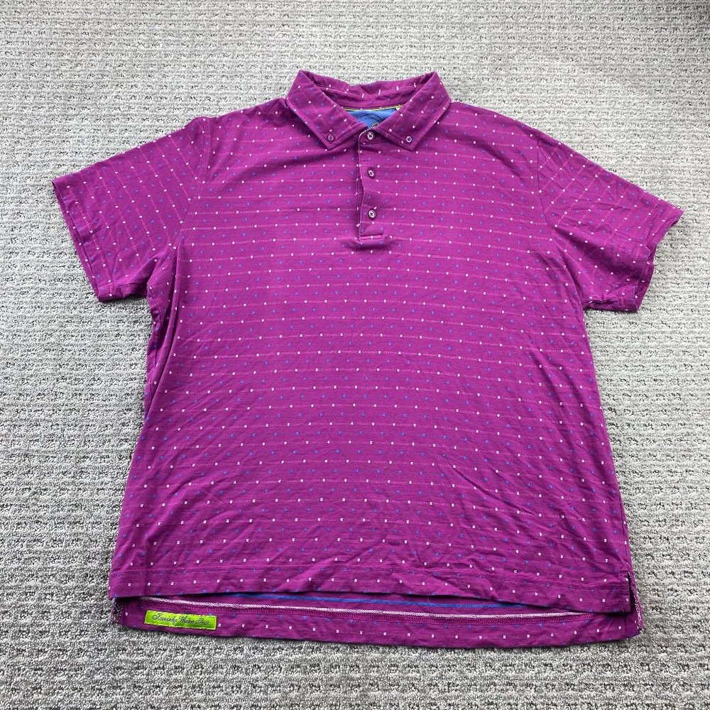 Robert Graham Polo Shirt Men Extra Large XL Reddish Purple Designer Classic Fit